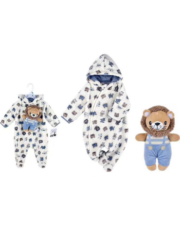 Enterito para Bebé con Peluche x 4 Unds. Talla: 0 a 3 - 3 a 6 - 6 a 9 Meses.
