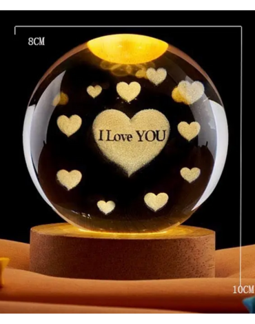 Esfera Luminosa Love USB x 4 Unds. Medida: 8 x10 cm aprox.