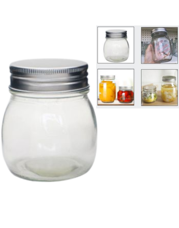 Frasco de Vidrio con Tapa x 24 Unds. Medida: 280 ml aprox.