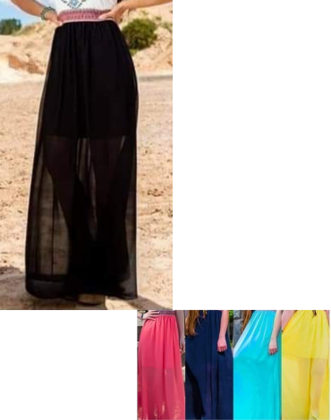 Falda Larga Colores Surtidos x 6 Unds.Talla: Estándar