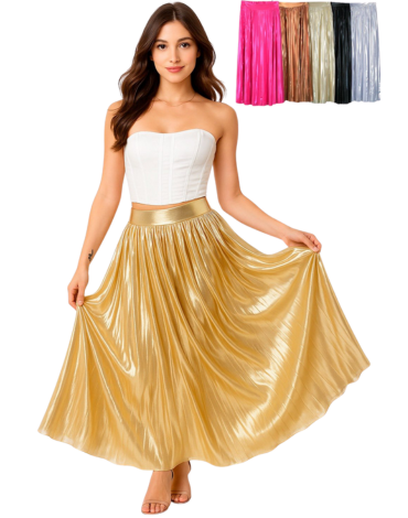 Falda Plisada Metalizada x 12 Unds.Talla: S / M - M / L - L / XL