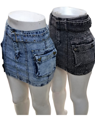 Falda Short Jeans x 3 Unds.Talla: M - L - XL