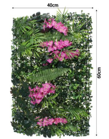 Panel de Flores Artificial x 12 Unds.Medida: 40 x 60 cm aprox.