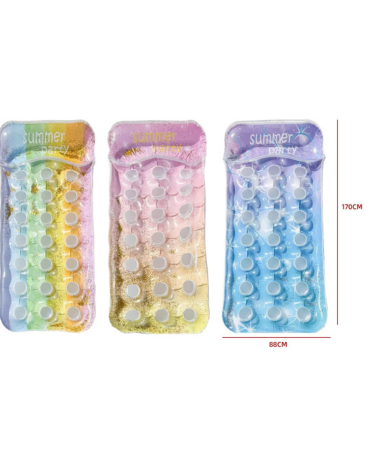Flotador Colchoneta Inflable Glitter de Verano x 4 Unds Medida:170 x 88 cm aprox.