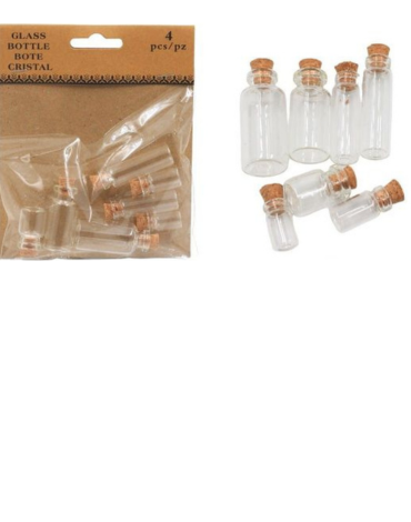 24 Set de Frasco de Vidrio con Corcho. (1 Set Trae: 7 PCS)