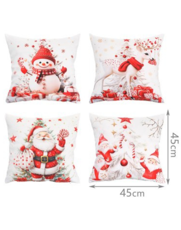 Funda de Cojín Navidad Modelos Surtidos x 6 Unds. Medida. 45 x 45 cm aprox.