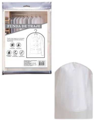 Funda de Traje Color Blanco x 12 Unds.Medida : 60 x 140 cm aprox.