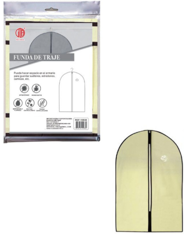 Funda de Traje Color Beige x 6 Unds.Medidas : 60 x 137 cm aprox.