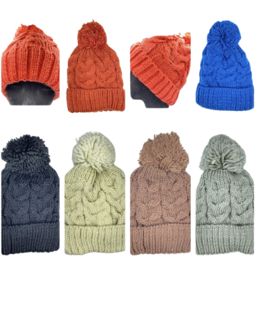 Gorro de Lana con Interior  Chiporro Colores Surtidos x 6 Unds.