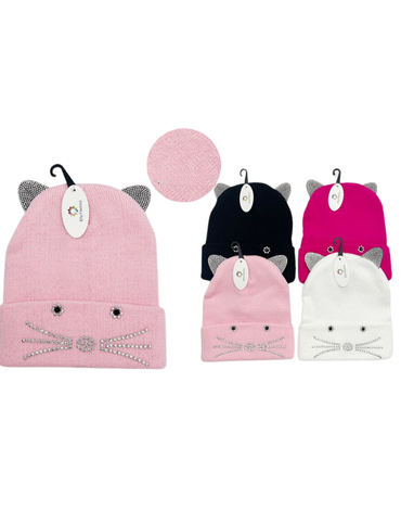 Gorro de Lana con Brillos Colores Surtidos x 12 Unds.