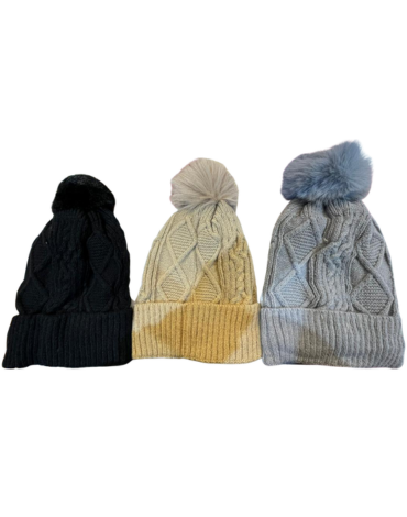 Gorro de Mujer con Chiporro Colores Surtidos x 12 Unds.