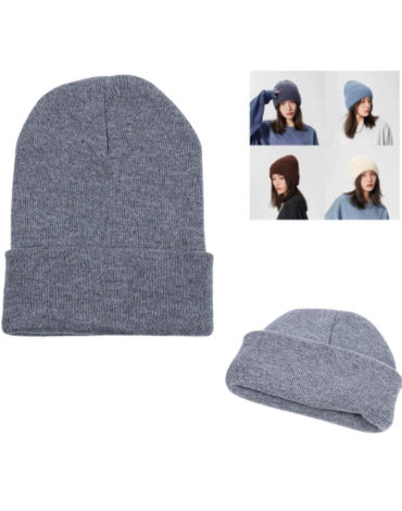 Gorro de Lana Adulto Color Gris Oscuro x 12 Unds.