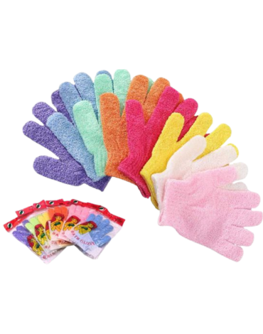Guante Exfoliante de Baño Colores Surtidos x 24 Unds.