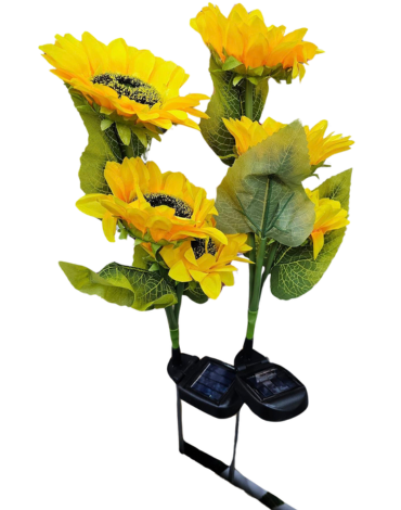 4 Se de Girasoles Solar Luz Cálida.Medida: 70  cm aprox.(1 Pack Trae: 2 PCS