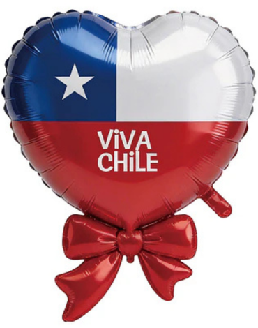Globo Metálico Bandera Chile x 12 Unds .Medida : 50 x 70 cm aprox.