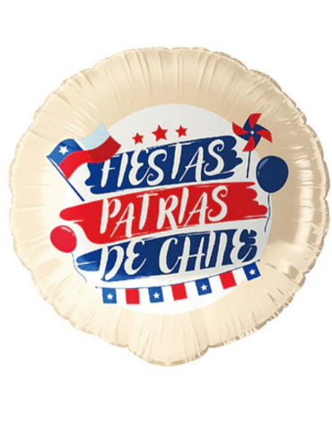 Globo Metálico Fiestas Patrias x 12 Unds .Medida : 45 x 45 cm aprox.