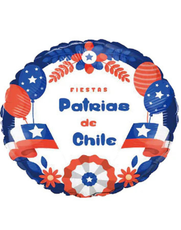 Globo Metálico Fiestas Patrias x 12 Unds .Medida : 45 x 45 cm aprox.