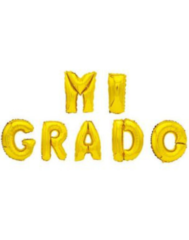 Globo Metálico Mi Grado 16 " x 12 Unds.Medida: 40 cm aprox.