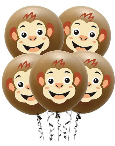 12 Set de Globos Látex Mono (1 Set Trae: 5 PCS) Medida: 30 cm aprox.