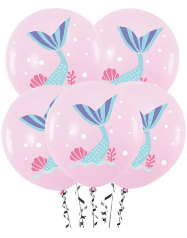 12 Set de Globos Látex Sirena (1 Set Trae: 5 PCS) Medida: 30 cm aprox.
