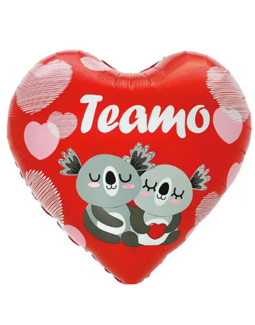 Globos Metálico Corazón Te Amo 18 " x 12 Unds. Medida: 53 x 45 cm aprox