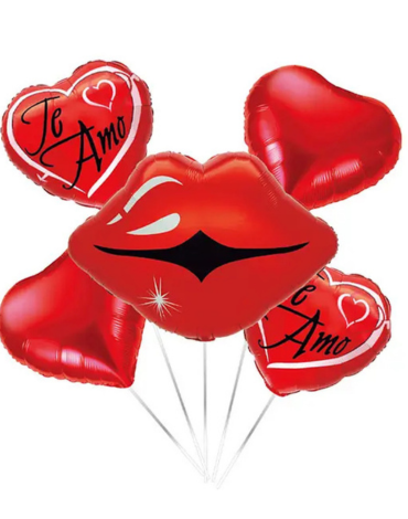 6  Set Globos Metálicos con Corazones (1 Set Trae: 5 PCS)
