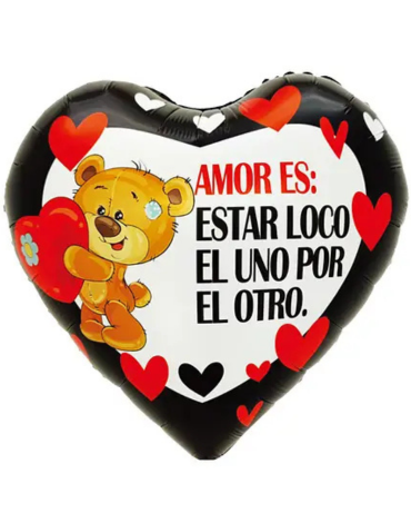 Globo Metálico Corazón de San Valentín 18 " x 12 Unds. Medida: 53 x 45 cm aprox