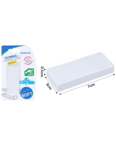 Goma de Borrar Blanco x 12 Unds. Medida : 7 x 3 x 0.5 cm aprox.