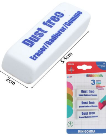 12 Set Goma de Borrar Blanco (1 Set Trae: 3 PCS)Medida : 5,5 x 2 cm aprox.