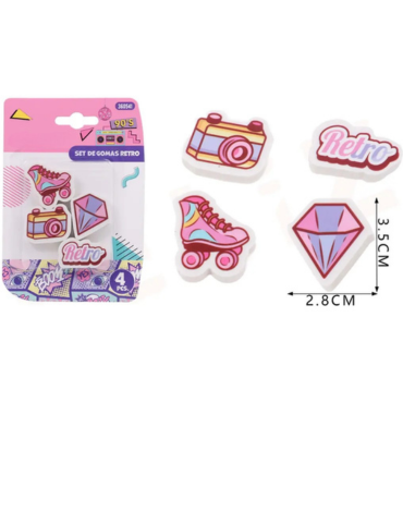 12 Pote de Goma de Borrar Retro Modelos Surtidos (1 Set Trae: 4 PCS)