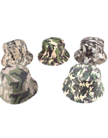 Gorro Pescador Diseño Militar Modelos Surtidos x 12 Unds.