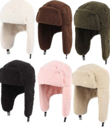 Gorro Ruso Peludito de Adultos Colores Surtidos  x 12 Unds.