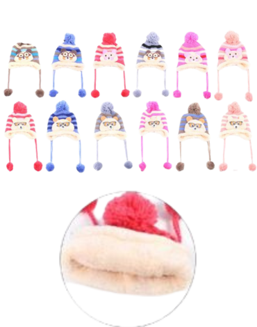 Gorro de Bebe con Chiporro Colores Surtidos x 12 Unds.
