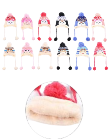 Gorro de Bebe con Chiporro Colores Surtidos x 12 Unds.
