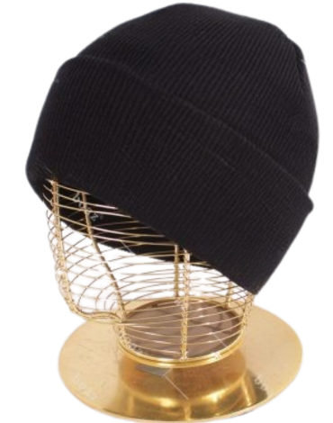 Gorro de Lana Negro con Doblez x 12 Unds. Talla: Estándar