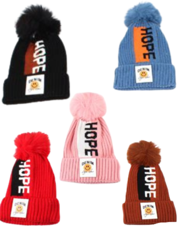 Gorro de Lana con Chiporro Colores Surtidos  x 12 Unds.