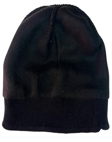 Gorro de Lana con Interior Polar 100 % Poliester Color Negro x 12 Unds.