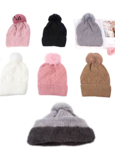 Gorro de Mujer con Chiporro Colores Surtidos x 12 Unds.