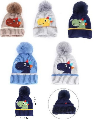 Gorro de Niños con Chiporro Colores Surtidos x 12 Unds.Medida: 20 X 28 cm aprox.