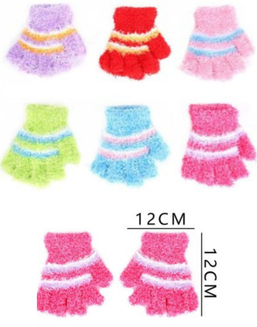 Guantes Infantil Colores Surtidos x 24 Unds. Medida: 12 cm aprox.