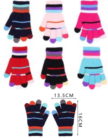 Guantes Infantil Colores Surtidos x 12 Unds. Medida: 13 x 14 cm aprox.