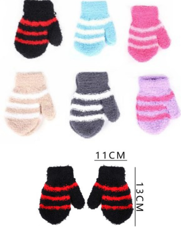 Guantes Mitón Infantil Colores Surtidos x 24 Unds. Medida: 13 cm aprox.