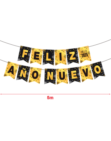 Guirnalda Feliz Año Nuevo x 12 Unds. Medida: 5 cm aprox.