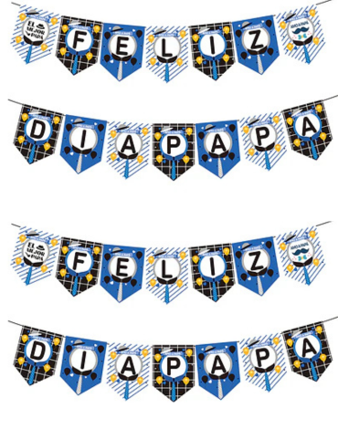 Guirnalda Feliz día Papá x 10 Unds. Medida : 3 Metros aprox.