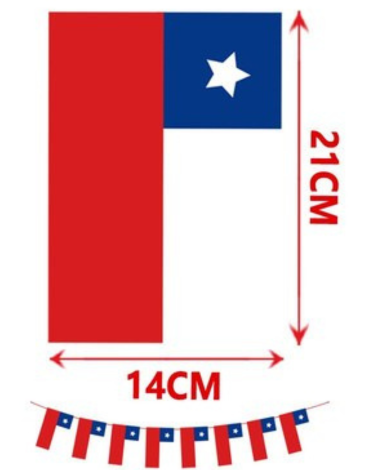 Guirnalda Fiesta Patrias 8 PCS x 12 Unds. Medida : 14 x 21 x 3.5 cm  aprox.