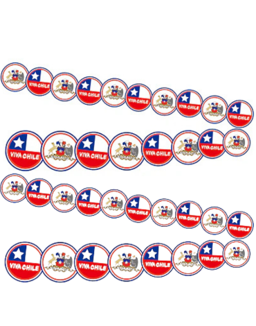 Guirnalda de Papel Fiestas Patrias Viva Chile x 6 Unds. Medidas: 2 Metros aprox.