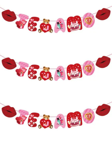 Guirnaldas Decorativo Te Amo x 12 Unds. Medida:1.5 MT aprox.