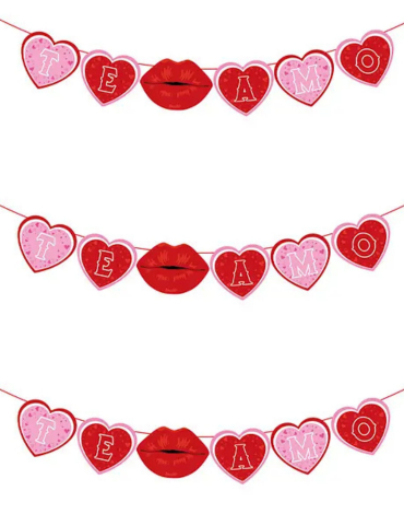 Guirnaldas Decorativo San Valentín x 12 Unds. Medida: 1.2 mt aprox.