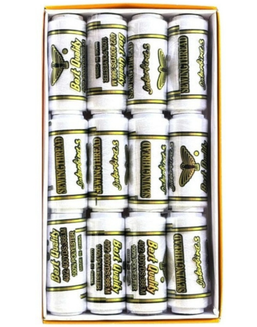 10 Cajas Hilos de Coser Color Único Blanco (1 Caja Trae : 12 PCS)