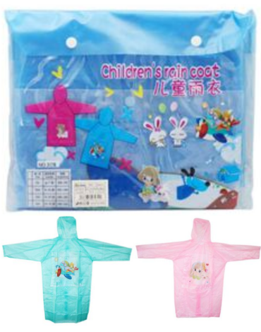 Poncho Impermeable Infantil Colores Surtidos x 6 Unds. Talla: 4XL (12 - 14)